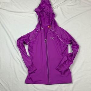 Purple puma zippered hoodie SZ S